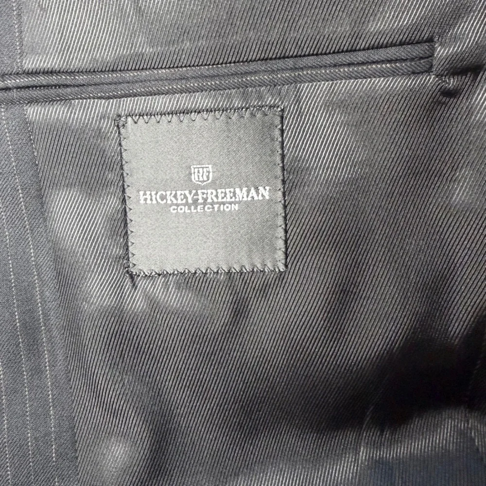 Hickey Freeman Collection Mens 38 Short Wool Cashmere Pinstripe Blazer USA Made